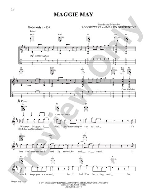 Maggie May: Mandolin: Rod Stewart - Digital Sheet Music Download