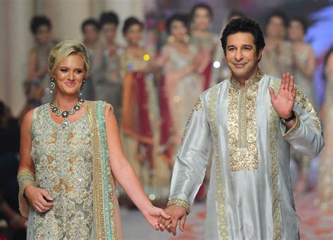 Wasim Akram with his wife Shaniera at the Bridal Couture Fashion Week in Karachi | ESPNcricinfo.com