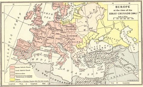 Map of Europe at the Time of the First Crusade 1096 | Student Handouts