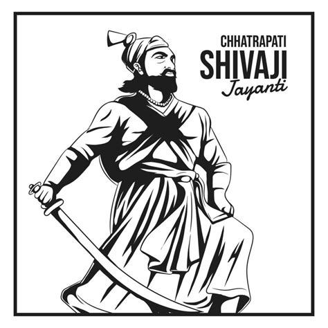 Sketch of Chhatrapati Shivaji Maharaj Jayanti, Indian Maratha warrior ...