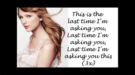 Taylor Swift - The Last Time (Lyrics On Screen) [HD] - YouTube