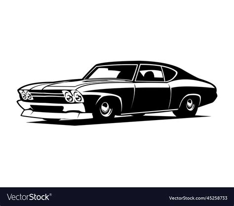 Classic chevy camaro car logo silhouette Vector Image