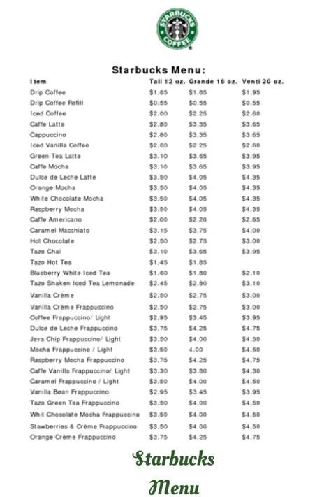 27 Menus ideas | starbucks drinks, yummy drinks, starbucks menu