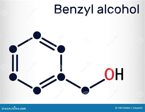 Benzyl Alcohol, C7H8O Molecule. it is Aromatic Alcohol, is Used As Local Anesthetic and in ...