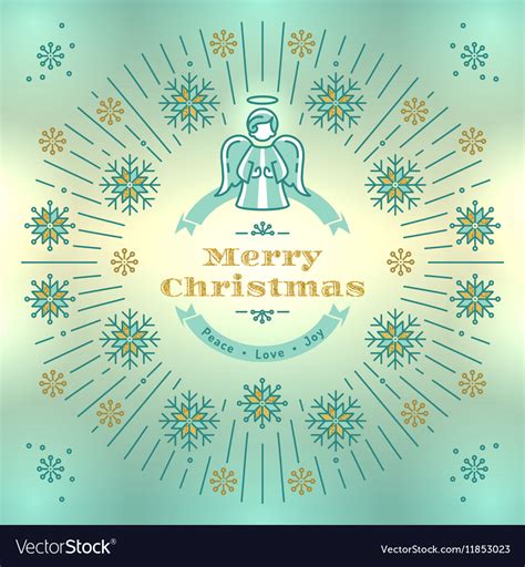 Merry christmas greeting card angel xmas Vector Image