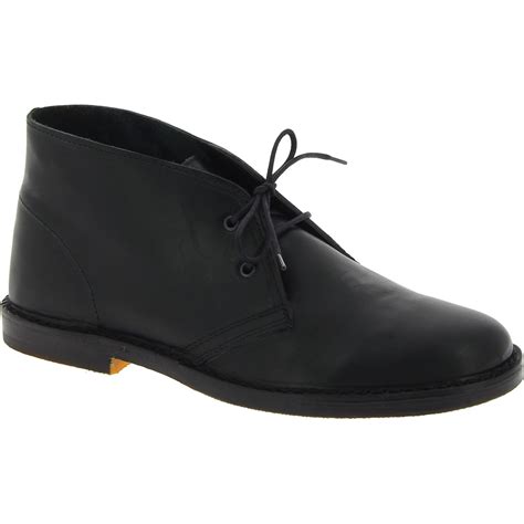 Women's black leather chukka boots handmade in Italy | The leather craftsmen