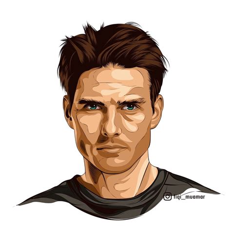 fan art tom cruise cartoon style on Behance | Digital painting portrait, Digital portrait art ...