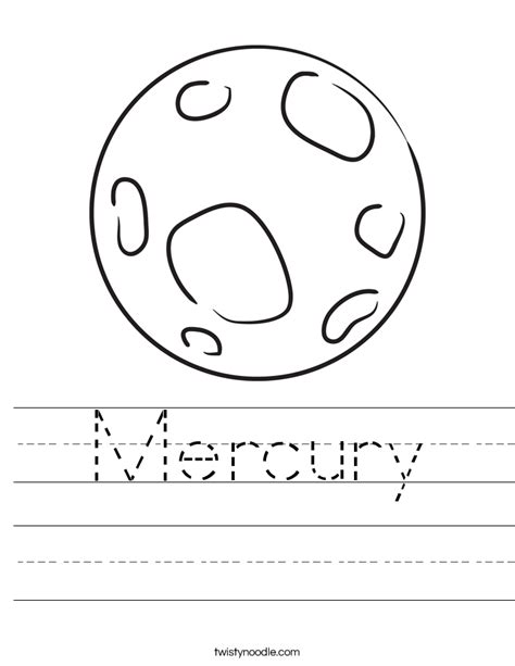 Mercury Worksheet - Twisty Noodle