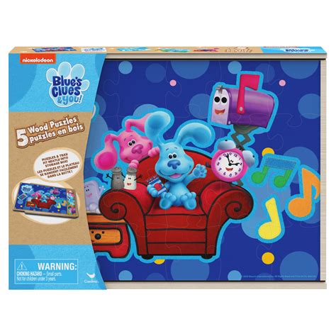 Blue's Clues 5-Pack of wood Jigsaw Puzzles for Families, Kids, and ...