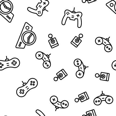 Gaming Joystick Vector Seamless Pattern, Sea Drawing, Gaming Drawing ...