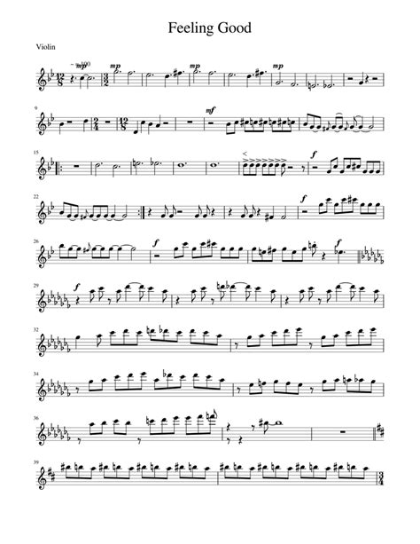 Feeling Good Sheet music for Piano | Download free in PDF or MIDI | Musescore.com