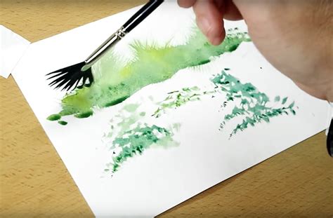 4 Watercolor Techniques For Painting With A Fan Brush - Beebly's Watercolor Painting