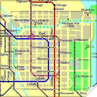 Chicago Metro Map Blue Line - United States Map