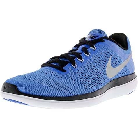 Nike Men's Flex 2016 Rn Photo Blue / Metallic Silver Ankle-High Running Shoe - 11M - Walmart.com