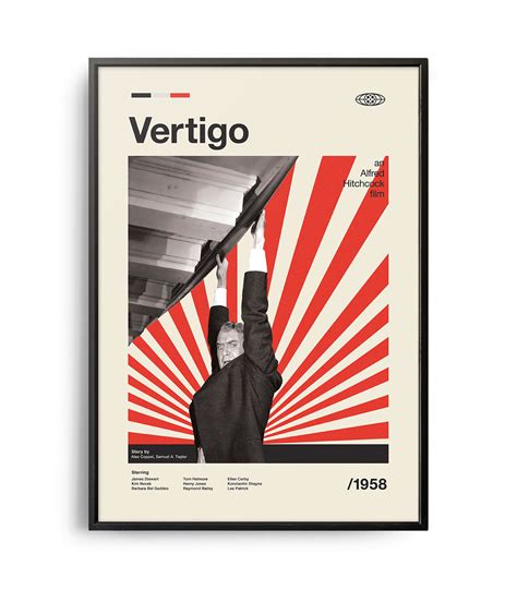 Mid-century modern Vertigo movie poster - Weekend Poster