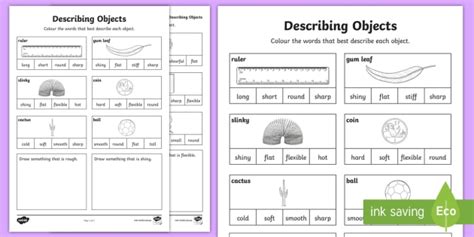 Describing Objects Worksheet / Worksheet (teacher made)