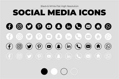 Free Black White Social Media Icons Icons By Icons By - vrogue.co