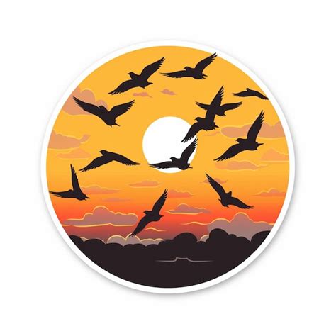 Premium AI Image | A circle with a flock of birds flying in the sky