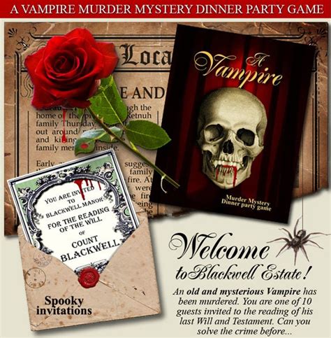 VAMPIRE PARTY MURDER Mystery dinner party by MurderMysteryGames