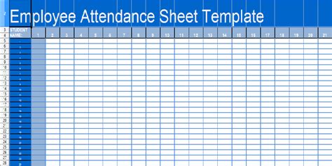 Daily Attendance Sheet Template in Excel XLS - Free Excel Templates ...