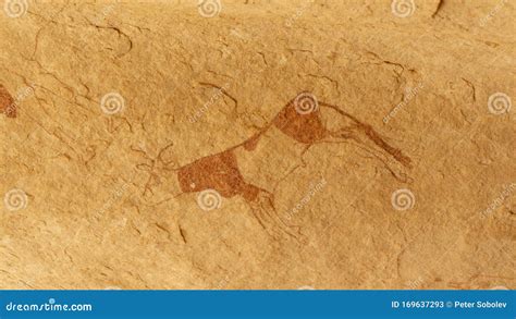 Ancient Rock Art in Sahara Desert Stock Image - Image of vestige ...