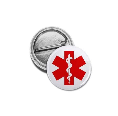 Red Medical Alert Symbol Medical Alert Pin Back Button choose | Etsy