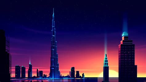 Dubai Neon Cityscape Wallpapers | HD Wallpapers | ID #25322