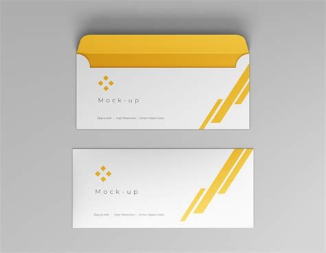 Premium PSD | Envelope mockup Top View