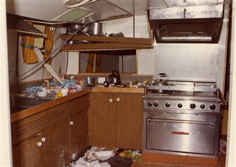 Interior view of the damaged stern trawler "Pennyhope" at Marystown ...