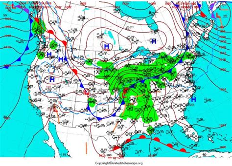 US Surface Weather Map | Surface Weather Map of US