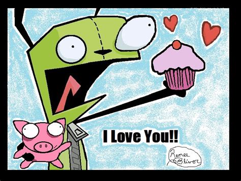 Gir and his Piggy by MissMagicX on DeviantArt