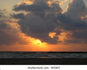 Sunset Seen Beaches Tel Aviv Stock Photo 492407 | Shutterstock