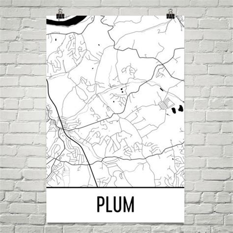 Plum Map Plum Art Plum Print Plum PA Poster Plum Wall Art - Etsy