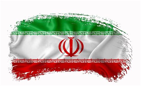 Iran Flag, Brush Stroke, Typography, Lettering, Logo, Label, Banner on ...