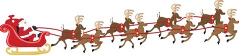 Free Santa Sleigh And Reindeer Clipart - Hannah Thoma's Coloring Pages