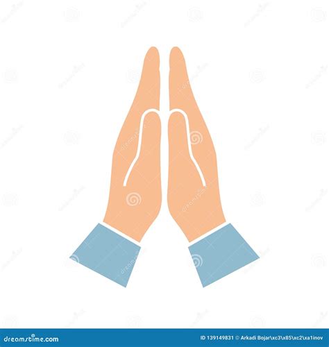 Namaste Hands Greeting Symbol Stock Vector - Illustration of clip, fold: 139149831