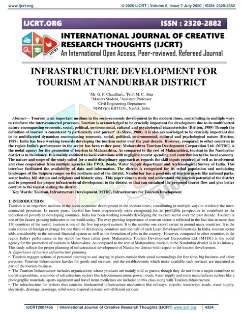 (PDF) INFRASTRUCTURE DEVELOPMENT FOR TOURISM AT NANDURBAR DISTRICT