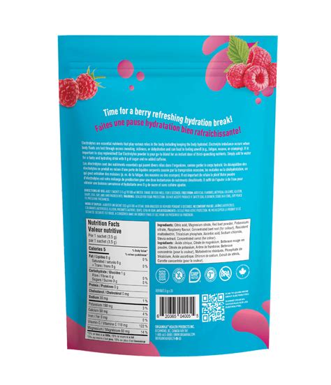 Electrolytes Sachets - Wild Raspberry | Organika Health Products