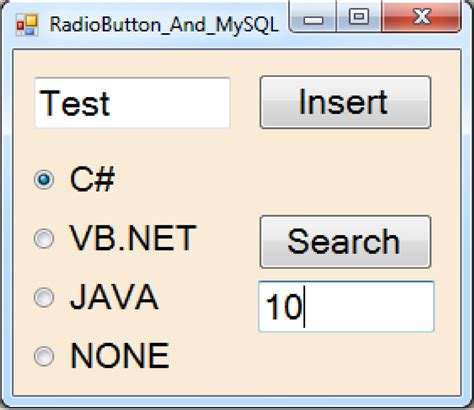 C# Using RadioButton With MySQL - C#, JAVA,PHP, Programming ,Source Code