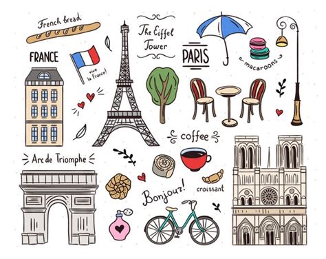 Paris Clipart Travel Clipart Paris Clip Art Set Paris - Etsy Canada