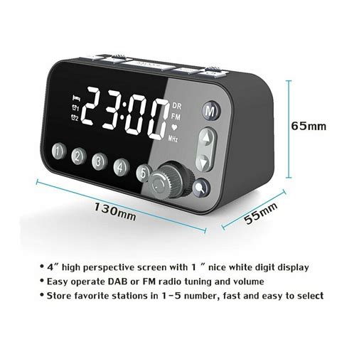 DAB+FM Radio Clock Alarm LED Digital Sleep Bedside Dual Timer Large ...