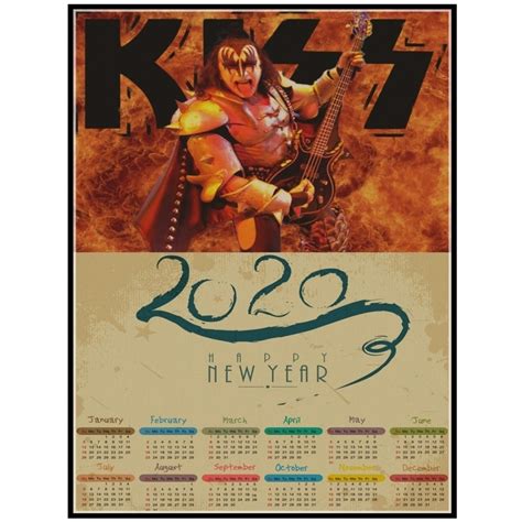 Rock N Roll Calendar 2020 | Month Calendar Printable