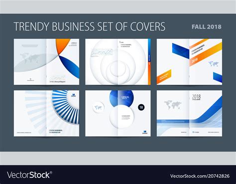 Design set abstract double-page brochure Vector Image