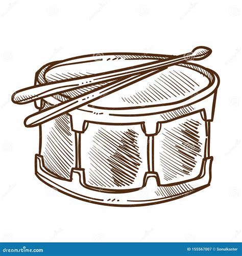 Drum Sketch Cartoon Vector | CartoonDealer.com #22724679