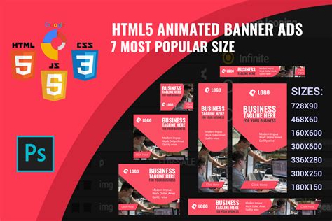 HTML5 Banner Ads Template | HTML Templates ~ Creative Market