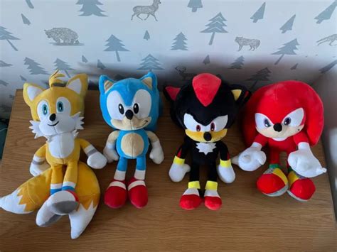 SEGA SONIC THE Hedgehog 12" Plush Toys x4 - Sonic, Tails, Knuckles ...