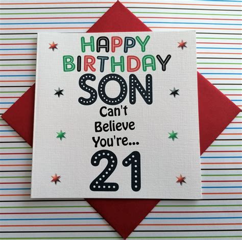 Happy 21st Birthday Son Birthday Card - Etsy UK