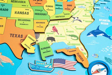 United States Map US Map USA Map Puzzle for Kids Montessori - Etsy