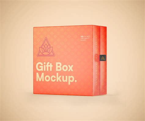 Free Gift Packaging Box Mockup | Mockuptree