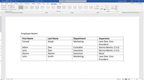 Format Tables in Word - Instructions - TeachUcomp, Inc.